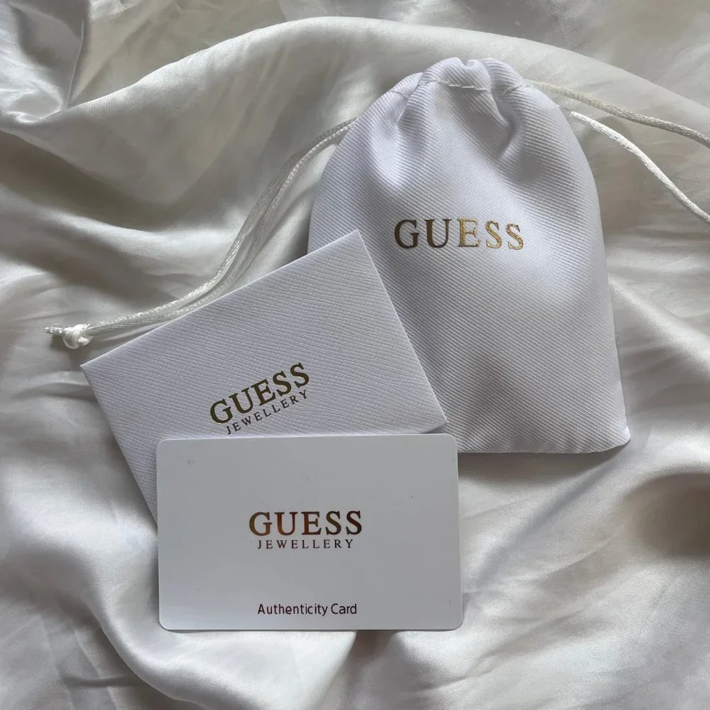 GUESS luxury authentic gold/ black hoop earrings ✨ - Picture 5 of 5